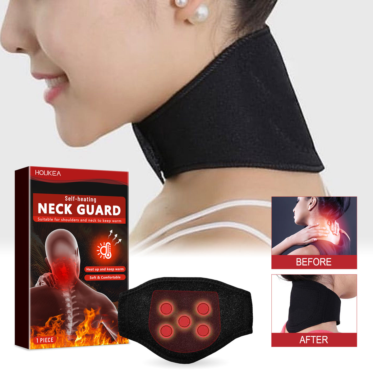 Self-Heating Shoulder & Neck Compress Band – Muscle & Joint Relief.