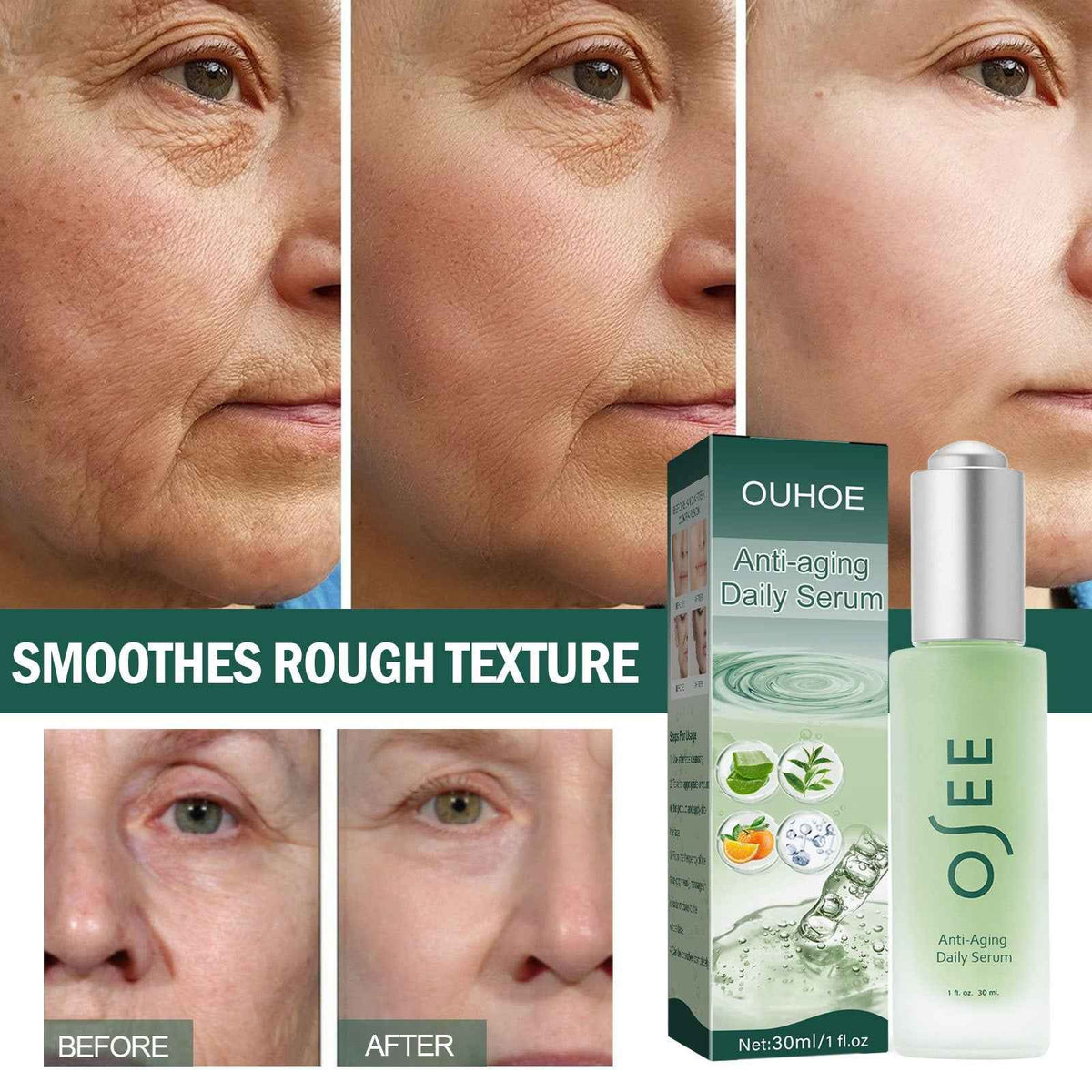 OUHOE Anti-Aging Daily Serum – Smoothing & Texture Refining.