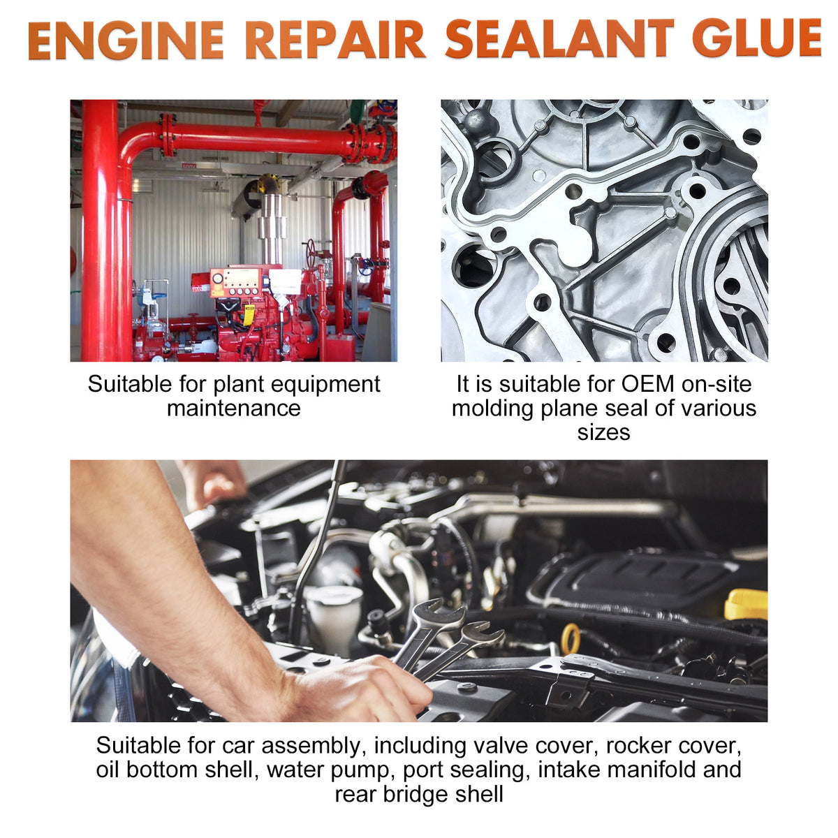 Engine Repair Sealant Glue, Auto Repair Oil And Temperature Resistant Silicone Sealant Metal Fuel Tank