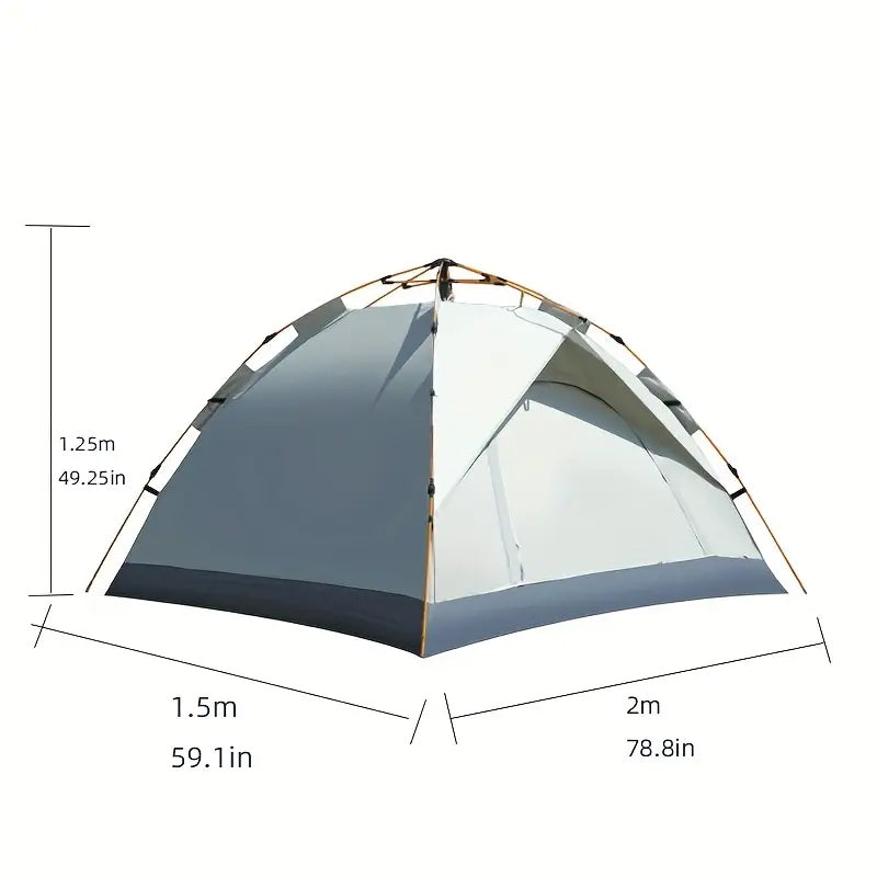 Automatic Pop Up Camping Tent 3-4 Person, Instant Setup Waterproof UV Protection Sun Shelter for Beach Fishing Outdoor.