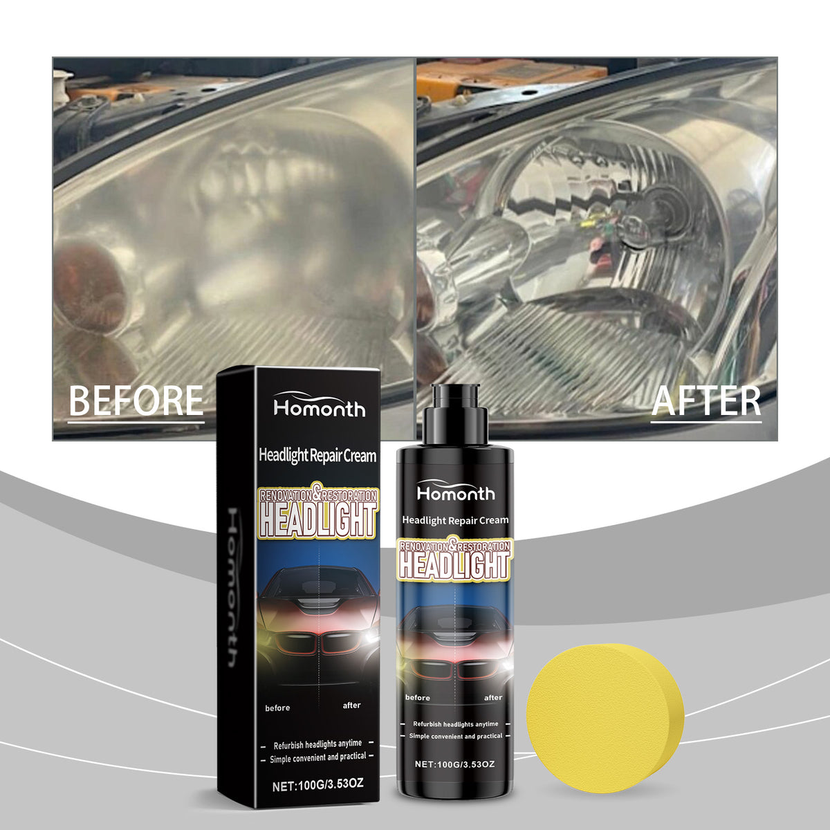 Automotive Headlight Repair Paste, Fill Scratches Repair Wear Lamps Care Maintenance Lamp Supplies.