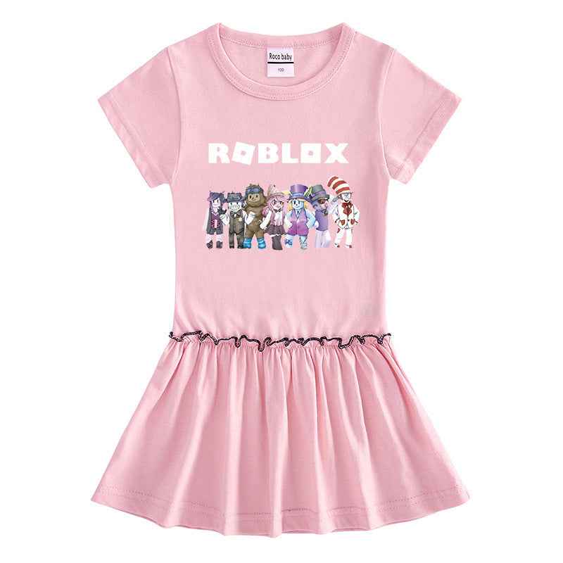 Girls' Cotton Short Sleeve Dress – Light & Comfortable.