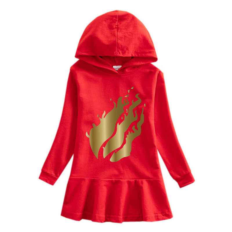 Children's Hooded Sweatshirt Dress.