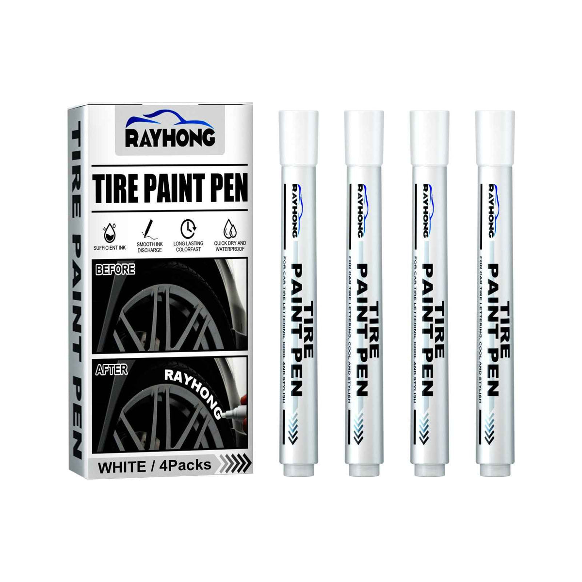 Tire Paint Pen, Car Tire Letter Pen Decorative Modification Supplies Graffiti Tracing Birthmark Pen.