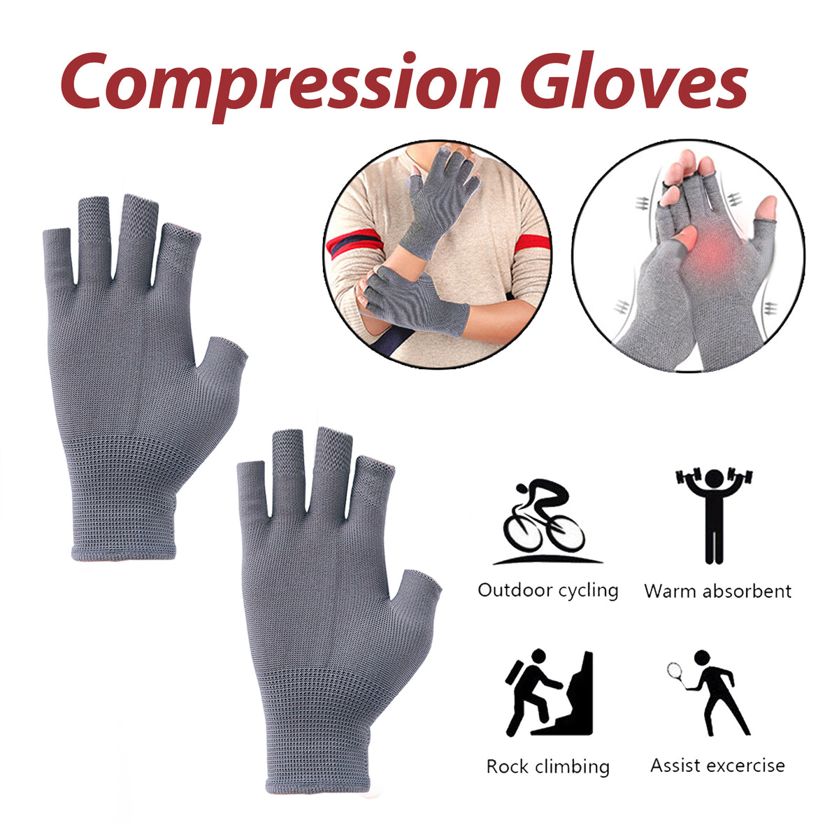 HouKea Compression Gloves for Arthritis & Joint Warmth – 1 Pair.