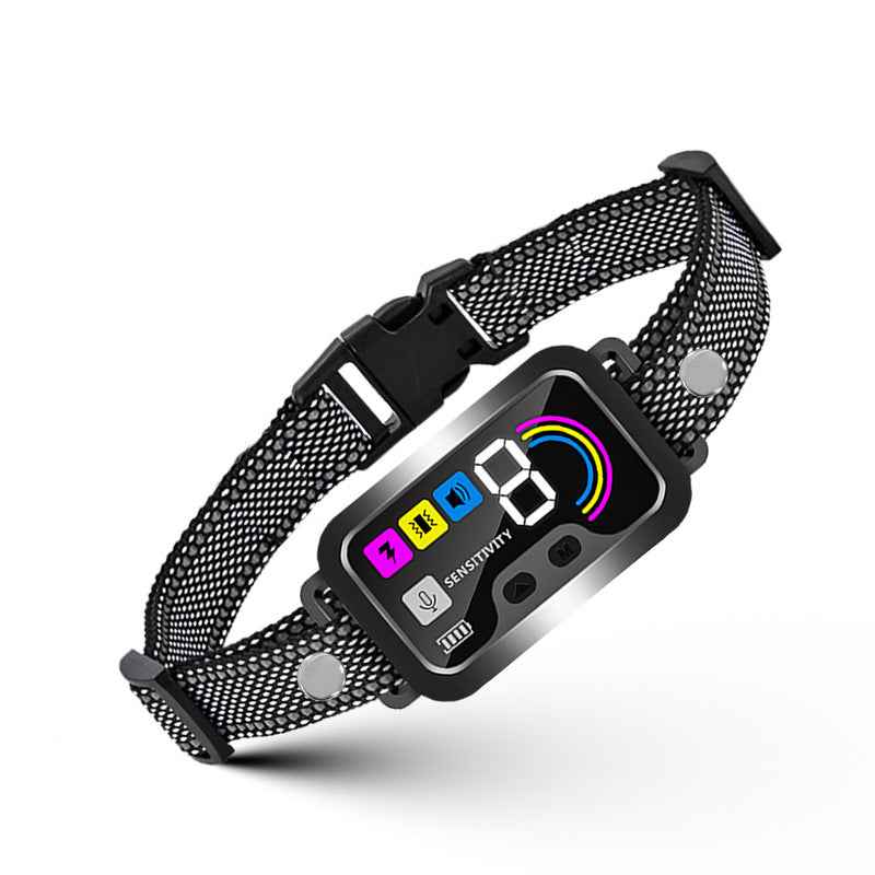 Smart Dog Bark Control Collar w/ Color Screen, Multi Stop Modes, 8-Level Sensitivity, IP67 Waterproof.