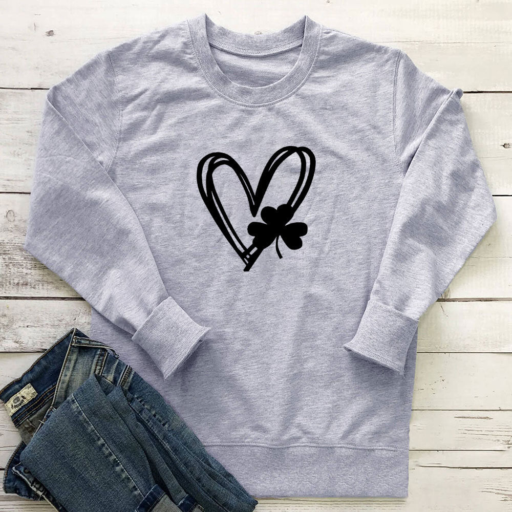 Love clover printed hoodie