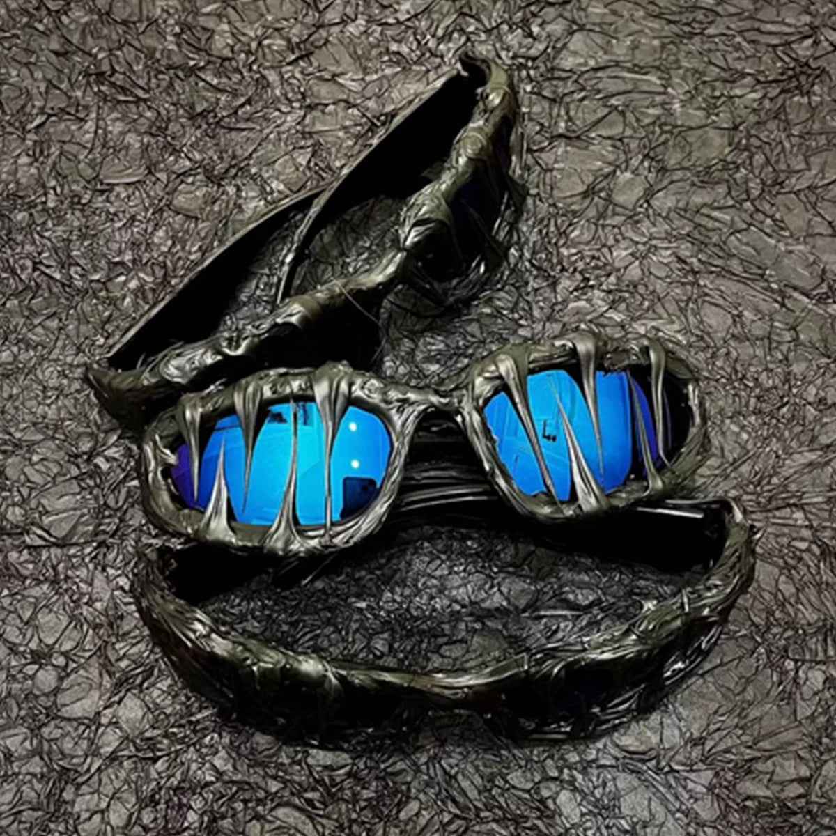 Gothic Demon Eye Resin Novelty Sunglasses – Red Lens.