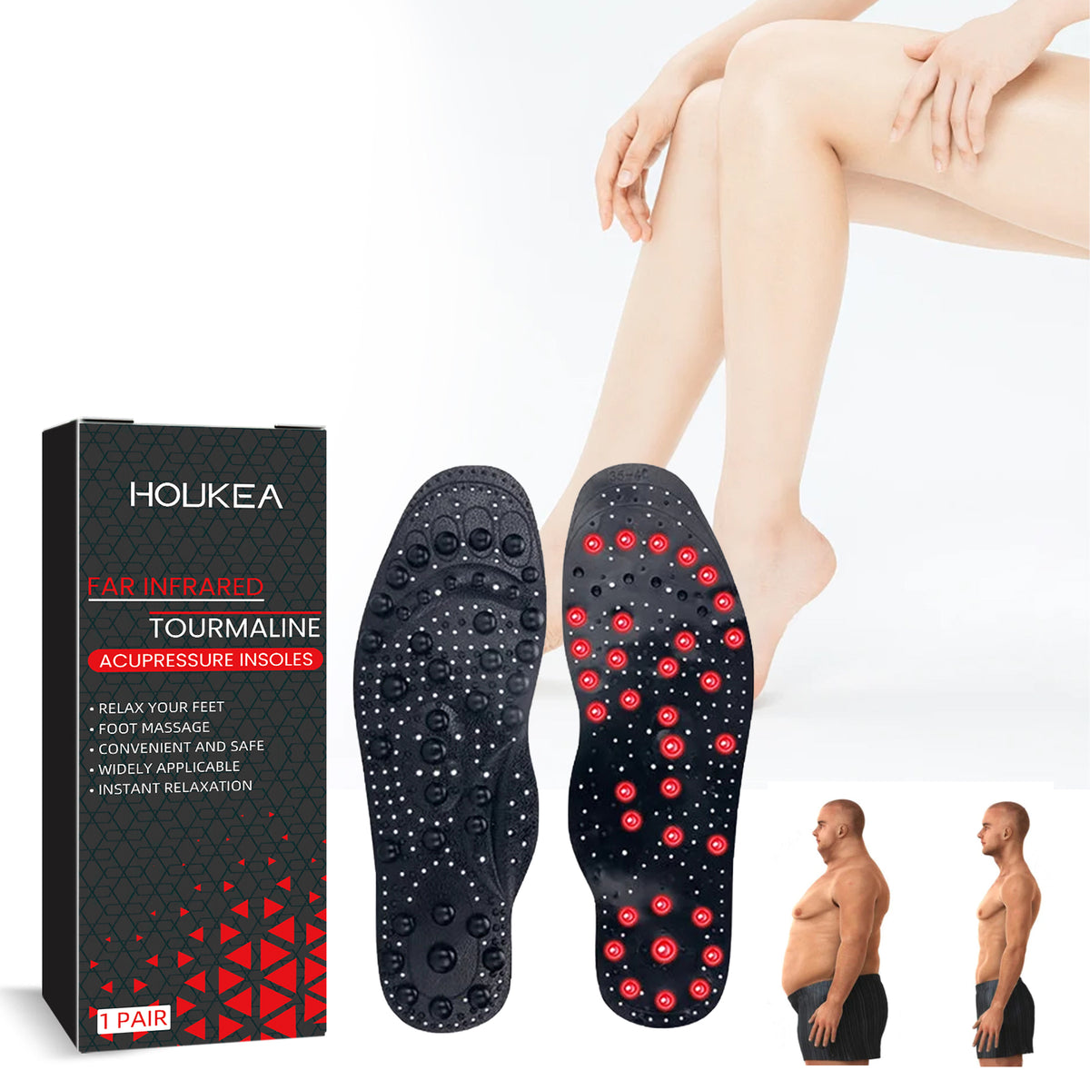 Far Infrared Tourmaline Acupressure Insoles.