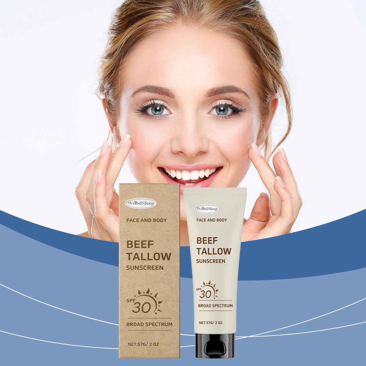 WoodSleep Butter Protective Lotion, For Outdoor Sports Uv Protection Lightweight Non-Sticky Moisturizing Skin Lotion