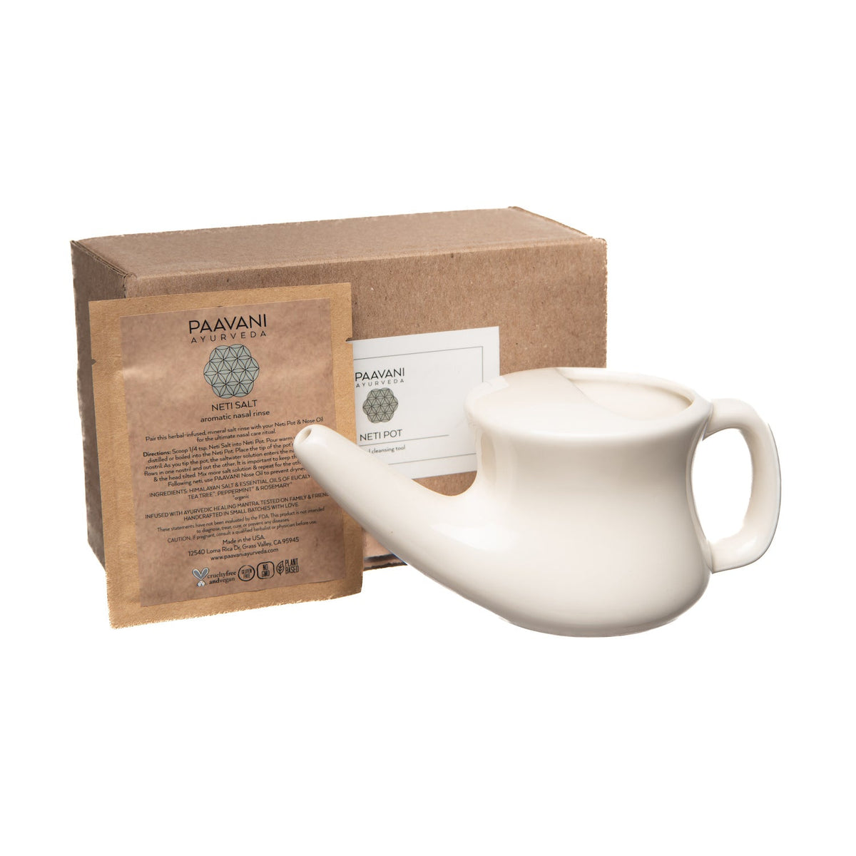 Ceramic Neti Pot | Ayurvedic Nasal Cleansing Tool for Sinus Health.