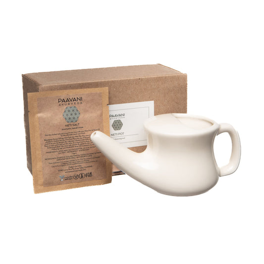 Ceramic Neti Pot | Ayurvedic Nasal Cleansing Tool for Sinus Health.