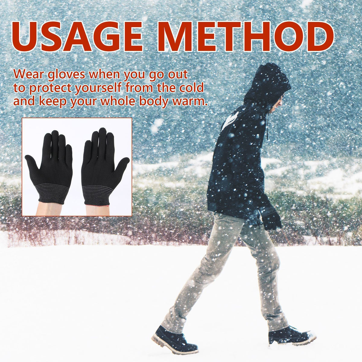HouKea Touchscreen Nylon Thermal Body Temperature Gloves – 1 Pair.