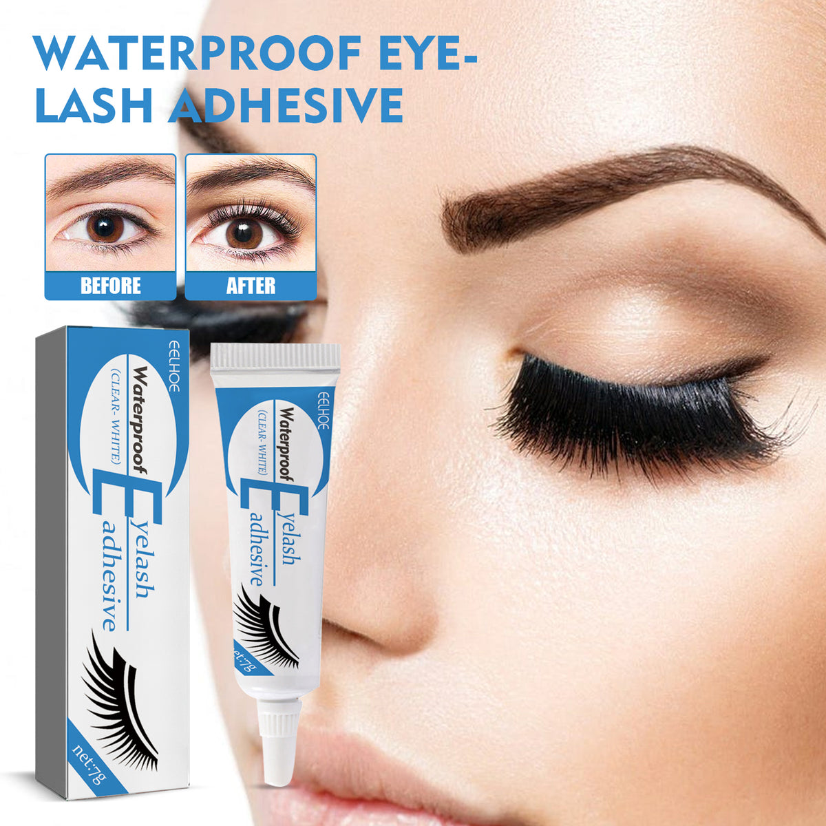 EELHOE False Eyelash Glue, Lightweight Self-Adhesive False Eyelash Glue Gentle And Non-Irritating
