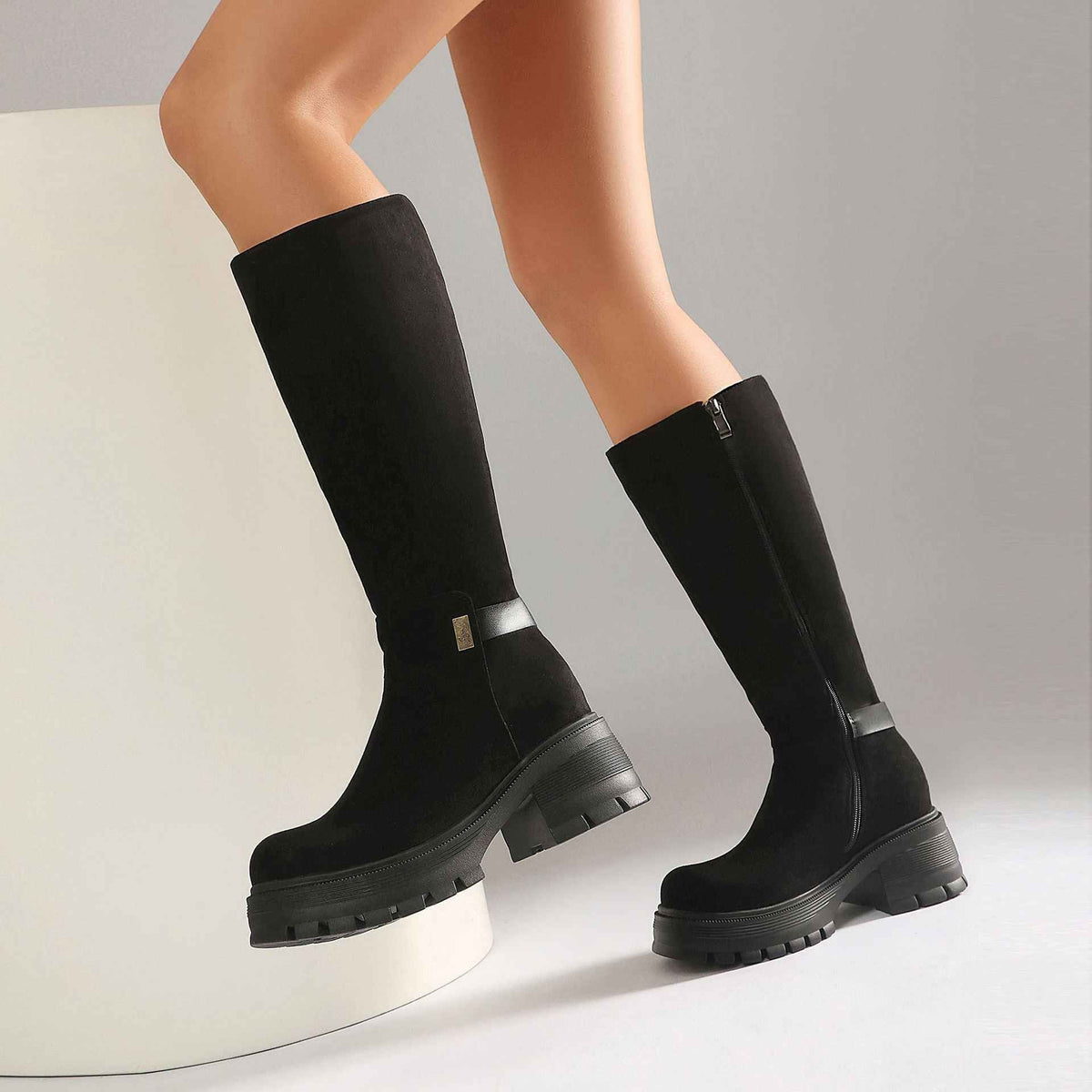 Women's Faux Suede Over-the-Knee Boots.