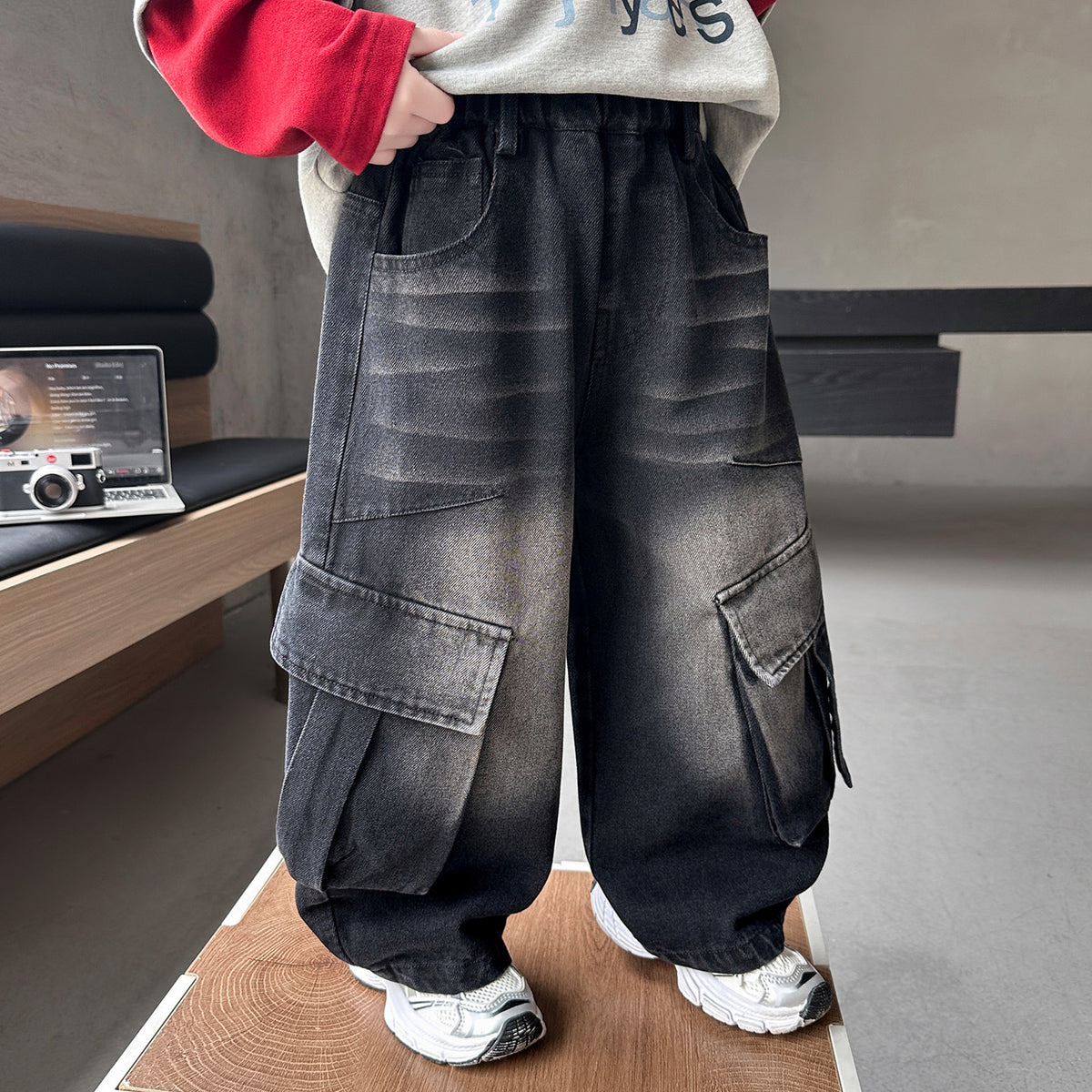 Style Boys' Cargo Denim Pants