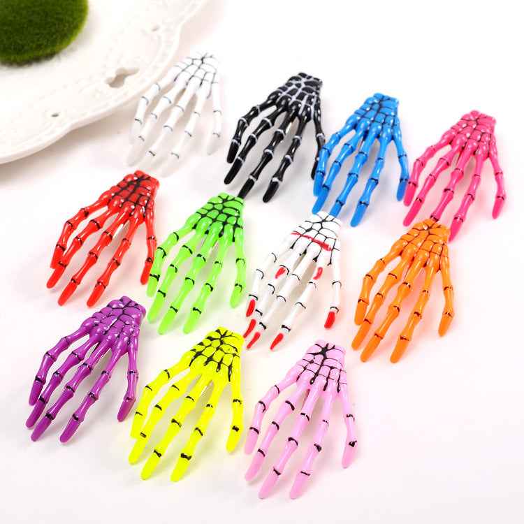 Glow-in-the-Dark Halloween Hand Bone Hair Clip.