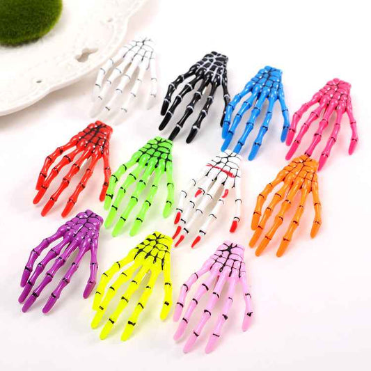 Glow-in-the-Dark Halloween Hand Bone Hair Clip.