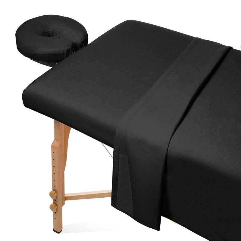 3-Piece Massage Table Sheet Set – Solid Color, Washable & Durable.