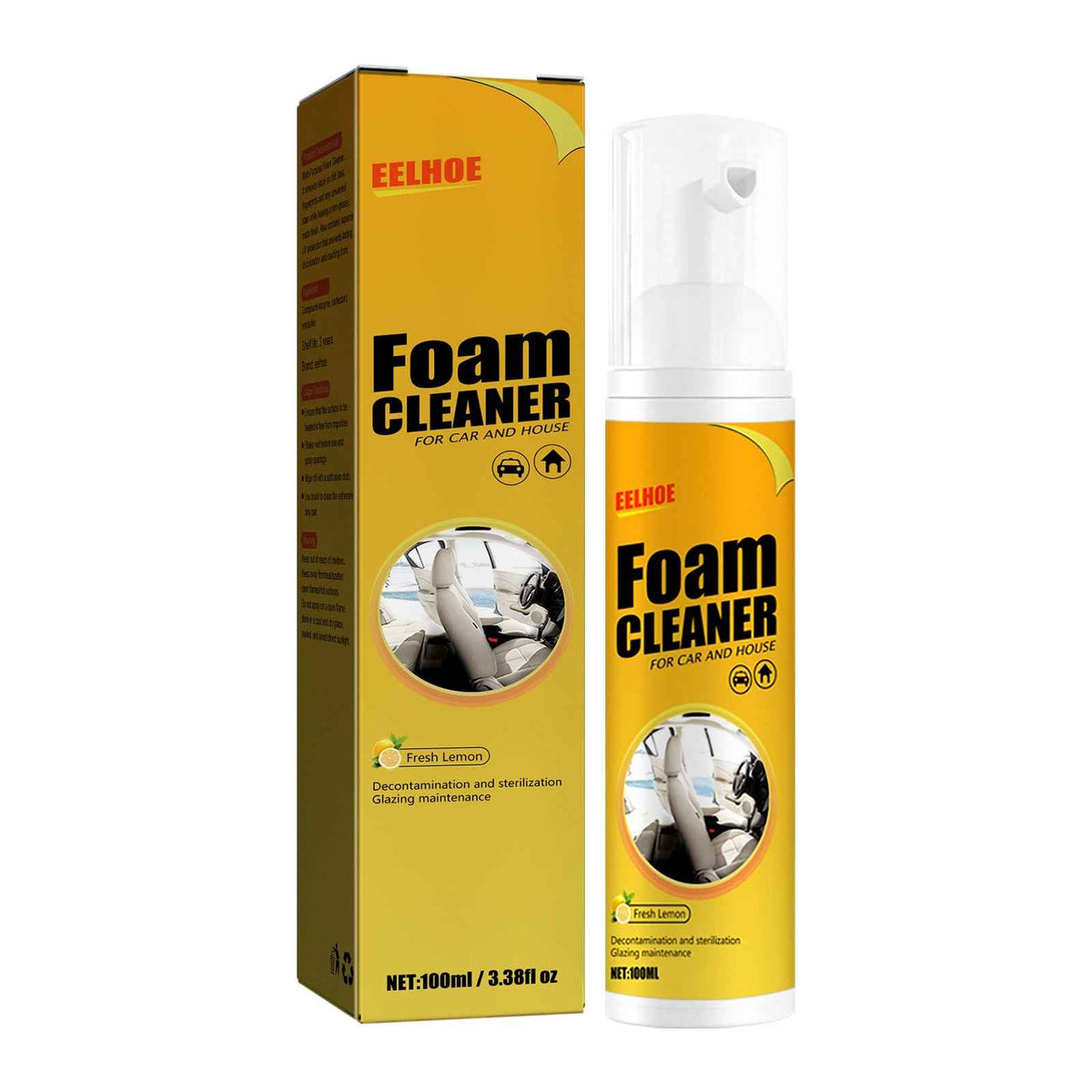 EELHOE Foam Cleaner, Leather Seat Supplies Decontamination Multi-Functional Interior Cleaner.