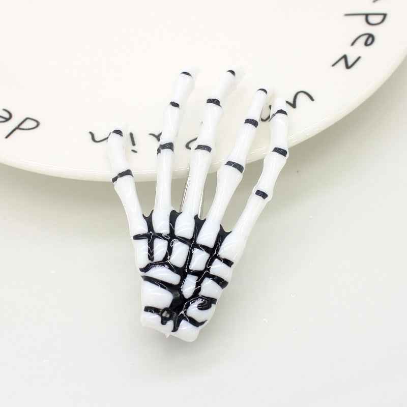 Glow-in-the-Dark Halloween Hand Bone Hair Clip.