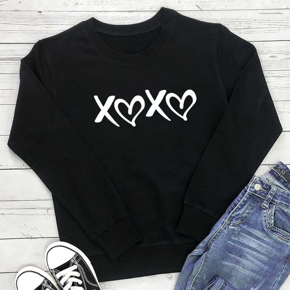 Heart print pattern hoodie