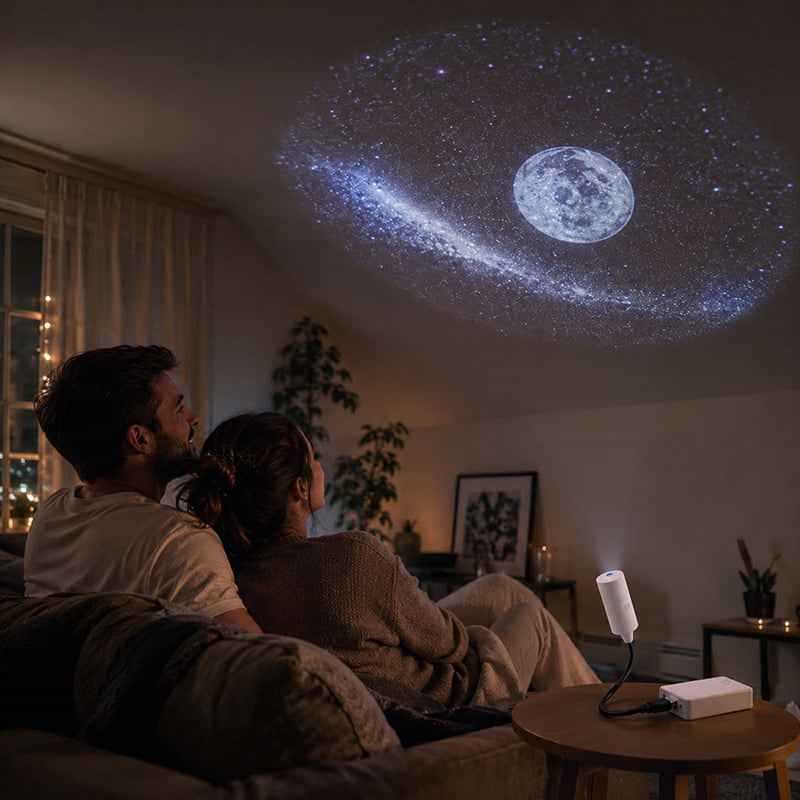 USB Star Projector – Plug & Play, Interchangeable Patterns for Bedroom & Living Room.