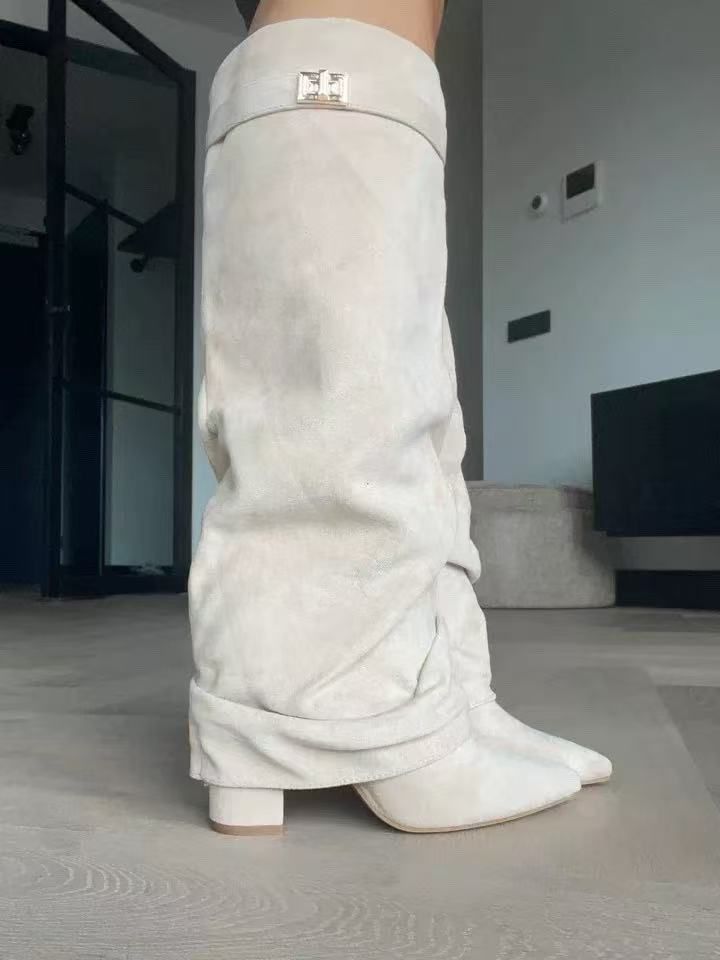 Women's Chunky Heel Mid-Calf Boots.
