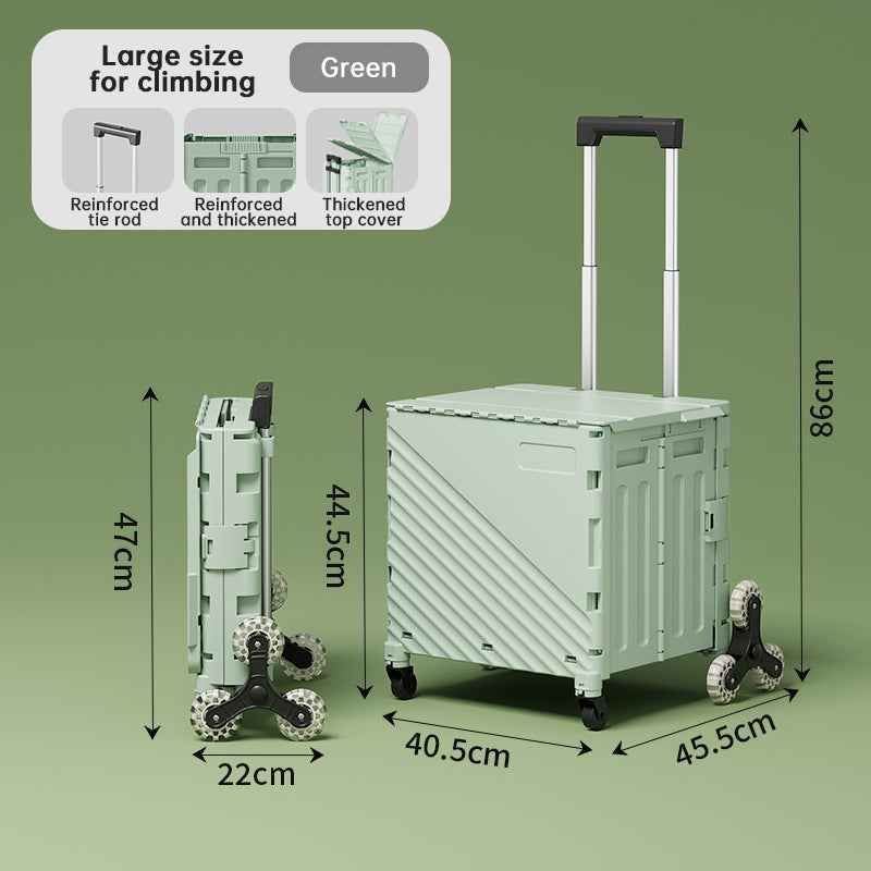 Folding Utility Cart with Lid – Rolling Storage Wagon for Shopping, Travel & Outdoor Activities.