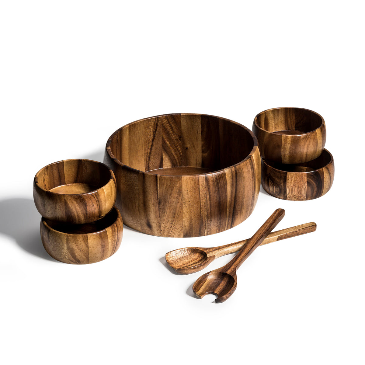 Dragor 7 Piece - Extra Large Salad Bowl with Servers and 4 Individuals.