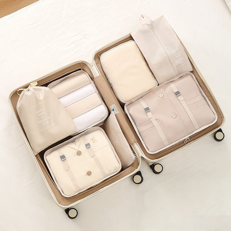 7Pcs Travel Packing Cubes, Luggage Organizer Set with Shoe Bag for Clothes Storage