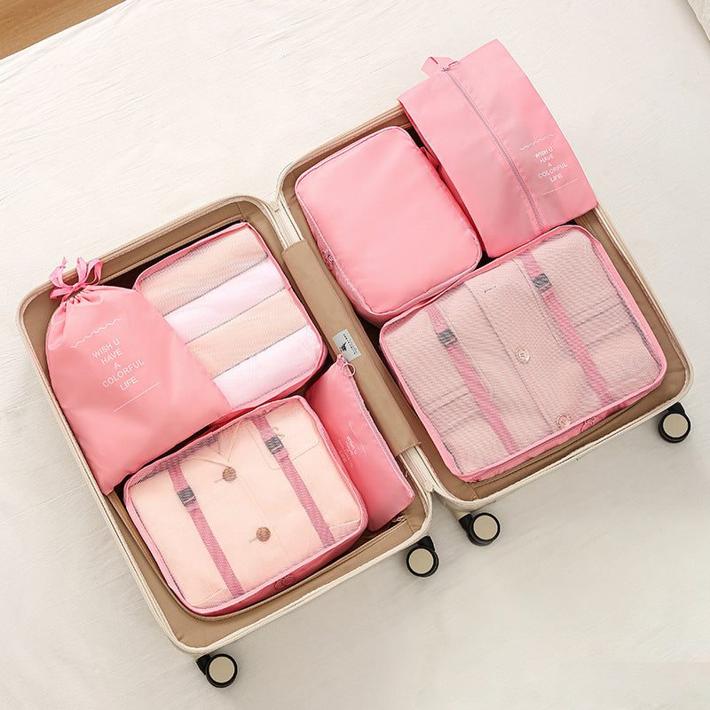 7Pcs Travel Packing Cubes, Luggage Organizer Set with Shoe Bag for Clothes Storage
