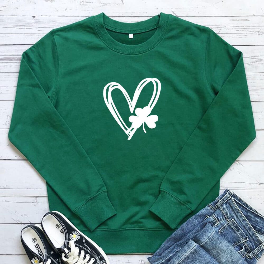 Love clover printed hoodie