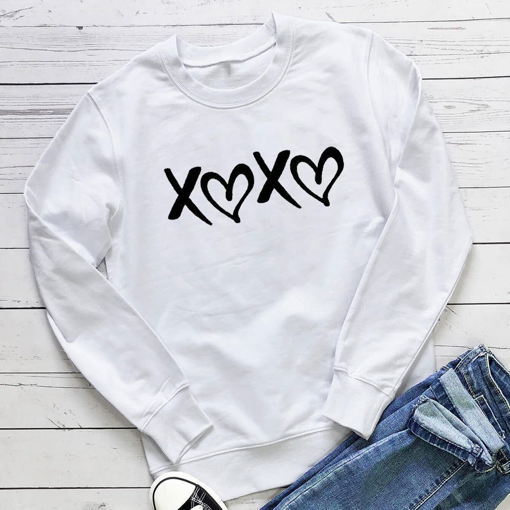Heart print pattern hoodie