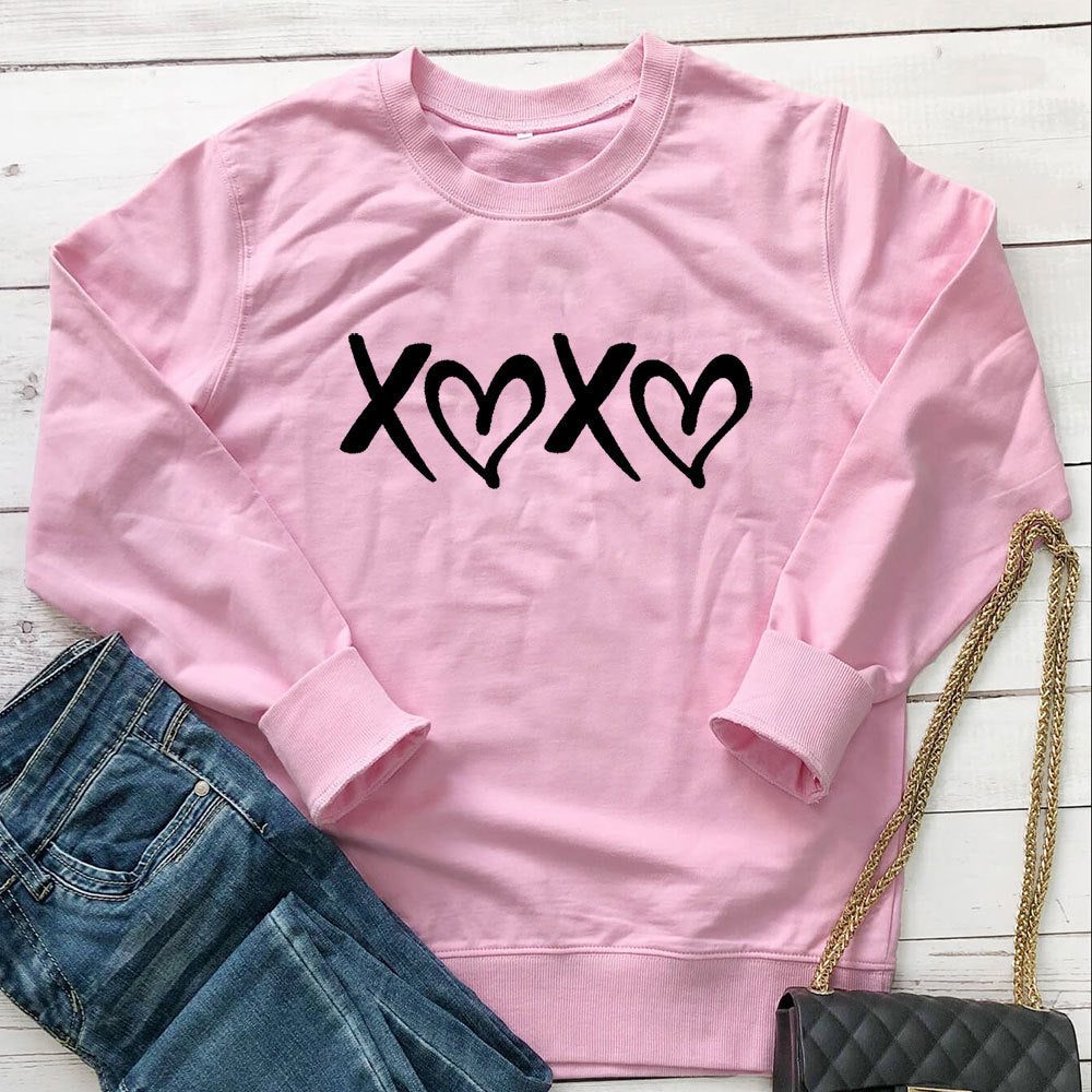 Heart print pattern hoodie