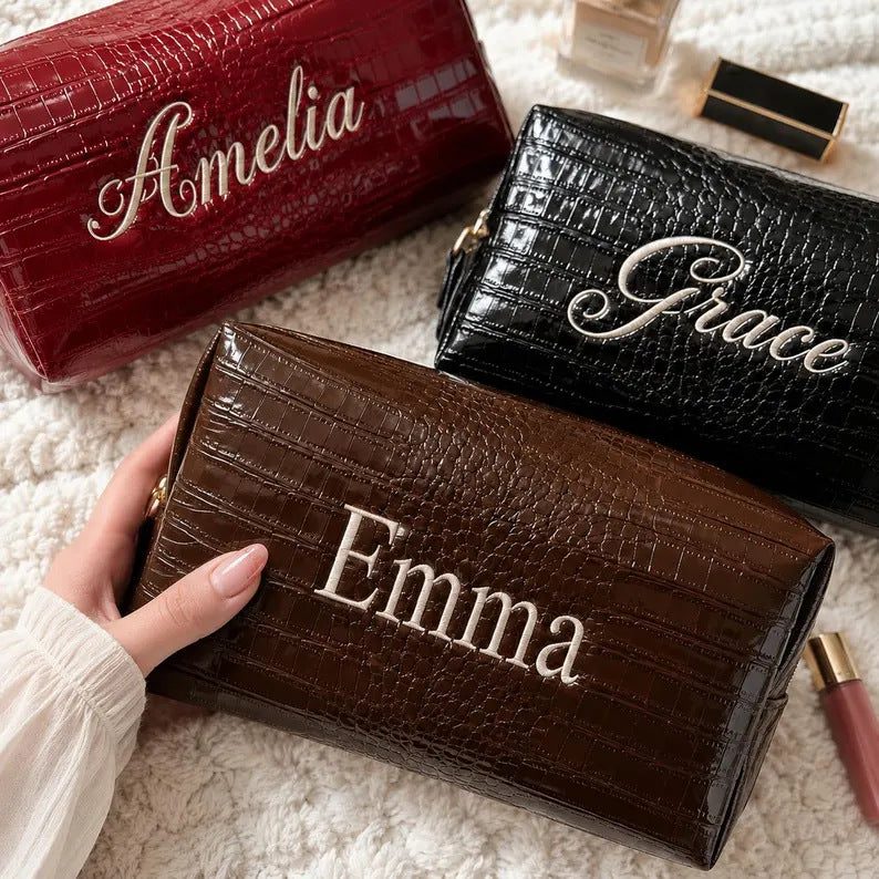 Custom-Made, Ships in 2-3 Days Makeup Bag Crocodile Storage Bag