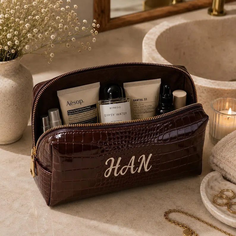 Custom-Made, Ships in 2-3 Days Makeup Bag Crocodile Storage Bag