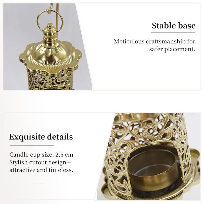 Vintage Hollow Metal Candle Holder – Luxury Retro Iron Candle Stand, Handcrafted Aromatherapy Candle Base for Office & Home