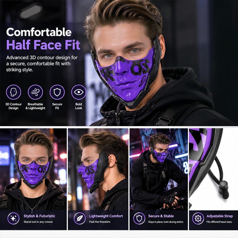 Cyberpunk Mechanical Face Mask – Futuristic Robot Style Sci-Fi Decorative Mask, Steampunk Costume Prop