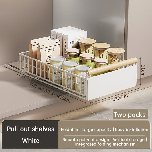 New Kitchen Pull-Out Cabinet Organizer, Sliding Rail Drawer for Spice and Bottle Storage