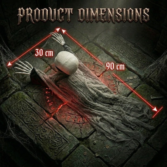 Voice Control Halloween Ghost – Glowing Red Eyes, Auto-Moving Hands, Foldable Bloody Zombie Screamer, Animatronic Decor