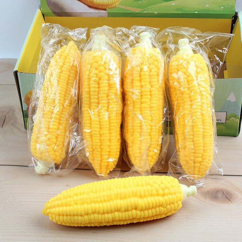 Creative Squishy Simulation Corn TPR Soft Stress Relief Pull-and-Play Corn Decompression Toy