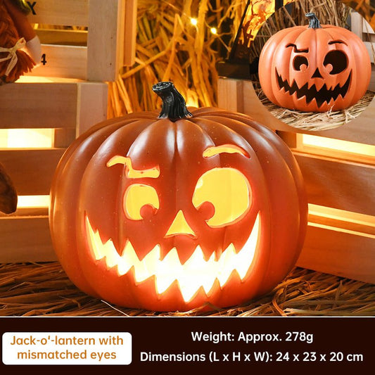 Halloween Pumpkin Lantern Luminous Prop – 1PC Expression Pumpkin Ornament for Outdoor, Mall, Hotel Scene Decoration
