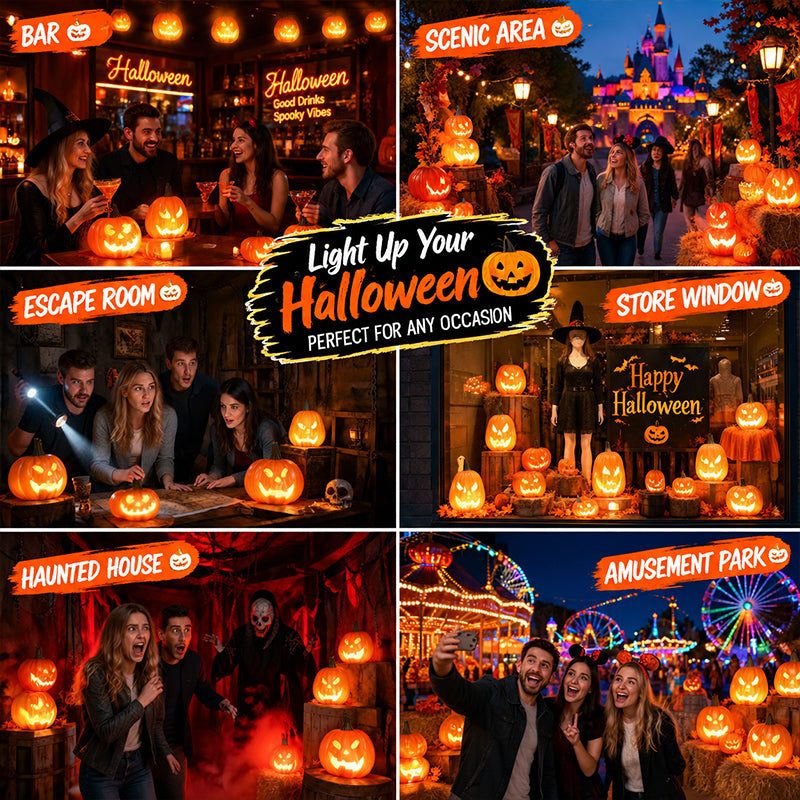 Halloween Pumpkin Lantern Luminous Prop – 1PC Expression Pumpkin Ornament for Outdoor, Mall, Hotel Scene Decoration