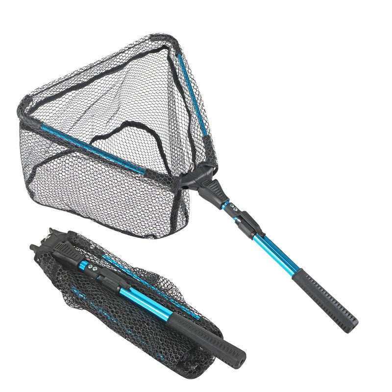 1PC Aluminum Alloy Retractable Triangular Fishing Net – Telescopic Folding Landing Net with Extendable Pole, Portable Collapsibl