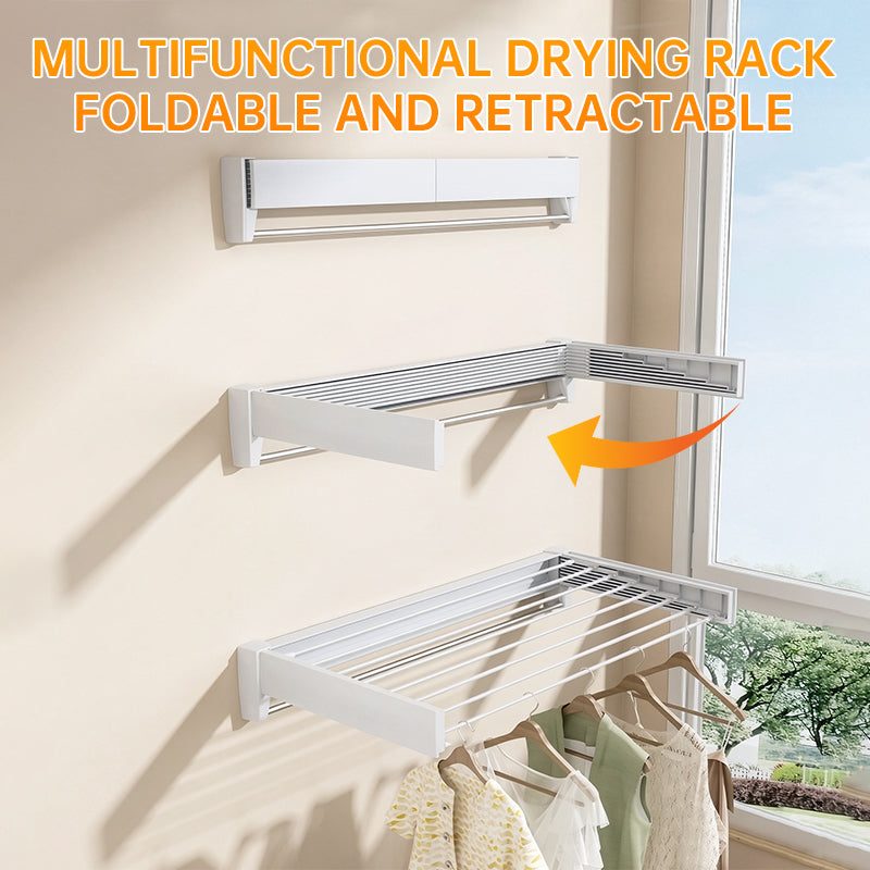 70/100cm Foldable Retractable Clothes Rack – Wall-Mounted Aluminum Drying Hanger for Bathroom, Balcony, Bedroom