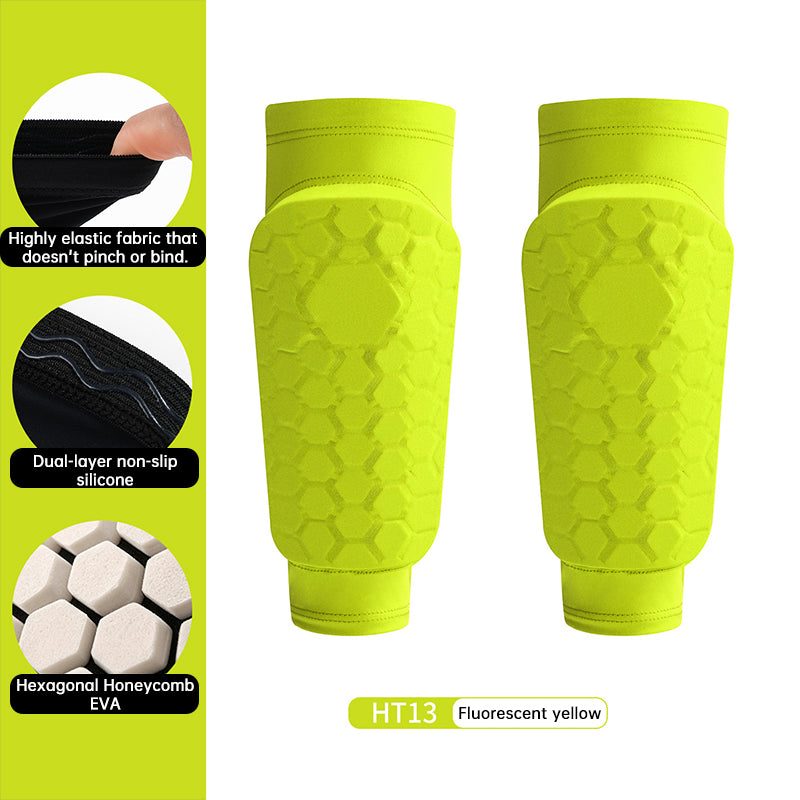 Kids Soccer Shin Guards, Lightweight EVA Honeycomb with Non-Slip Silicone