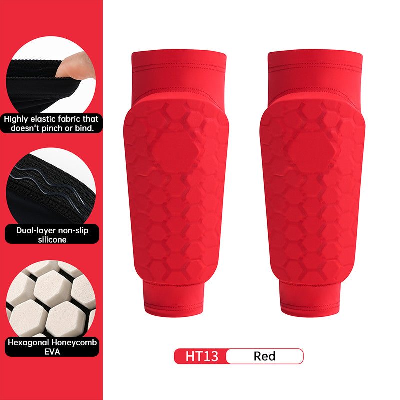 Kids Soccer Shin Guards, Lightweight EVA Honeycomb with Non-Slip Silicone