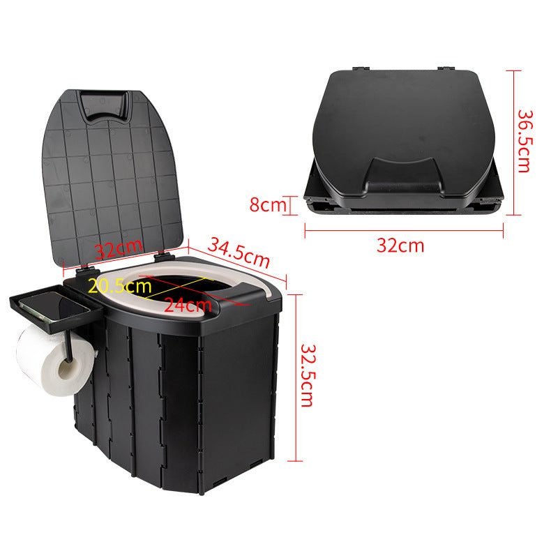 Portable PU Toilet with Lid – 200KG Capacity Mobile Camping Potty for Adults, Car Emergency Commode for Outdoor Adventures
