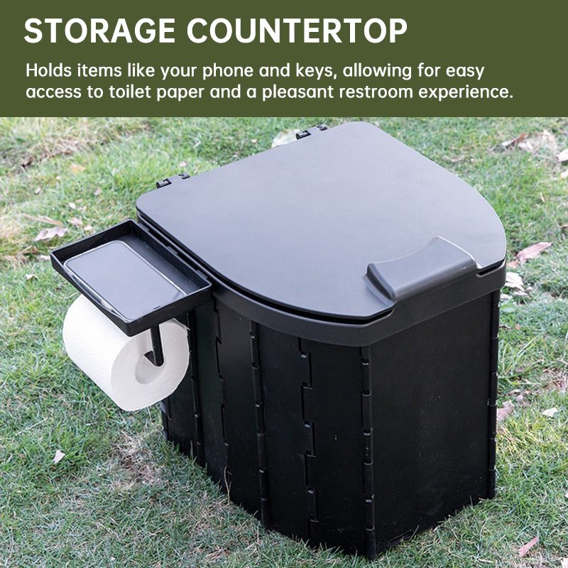 Portable PU Toilet with Lid – 200KG Capacity Mobile Camping Potty for Adults, Car Emergency Commode for Outdoor Adventures